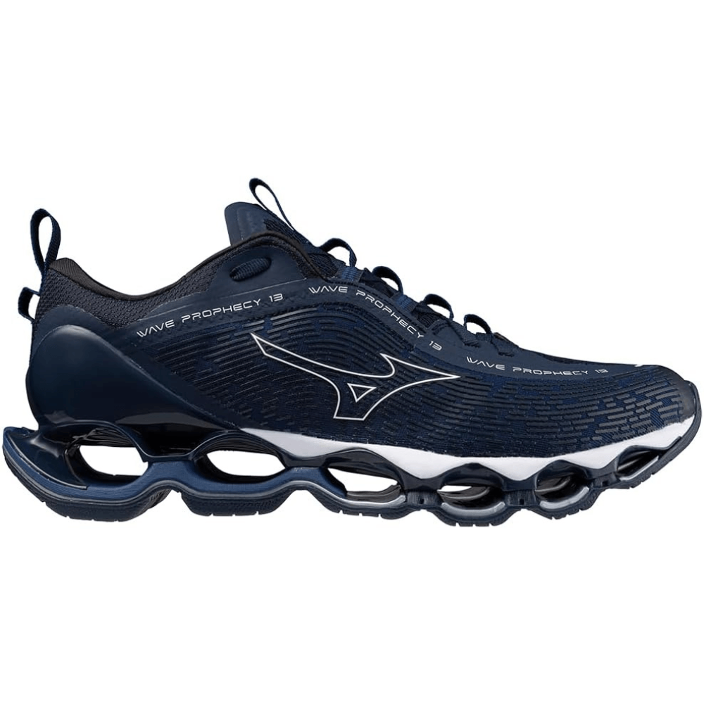 Tenis Corrida Mizuno Wave Prophecy 13 Azul e Branco Masculino