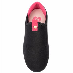 Slip On Infantil Molekinha Detalhe Coração - Preto e Rosa