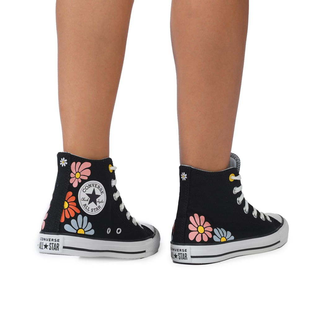 All star feminino fashion cano alto preto