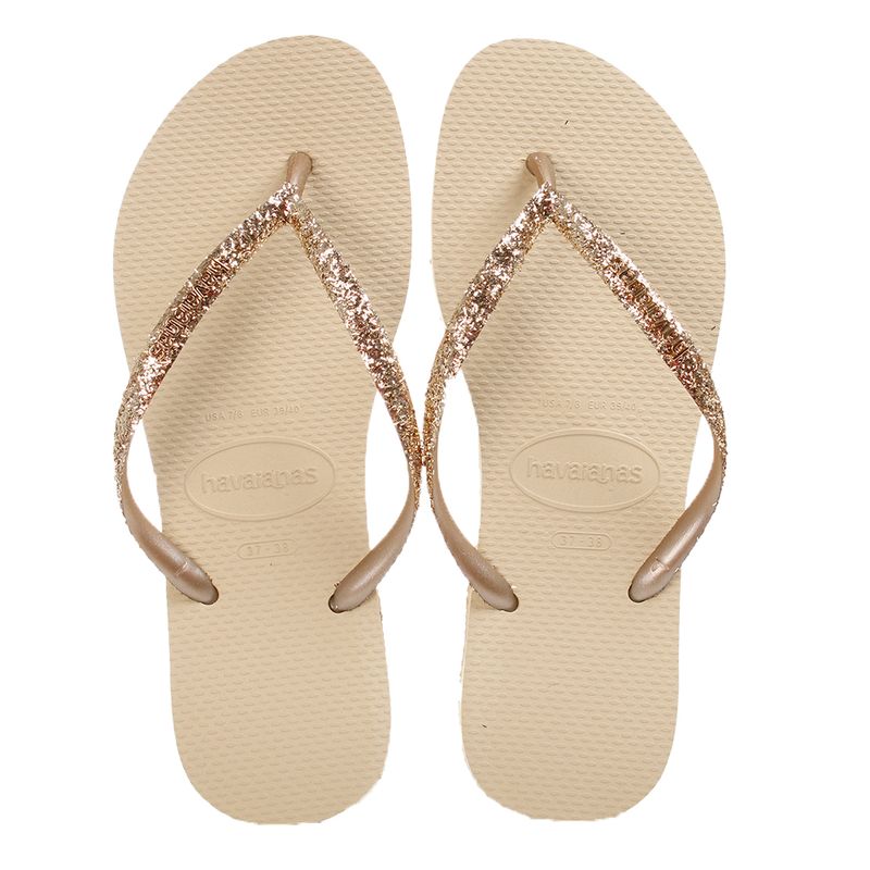 Chinelo Slim Havaianas Glitter II Dourado Oscar