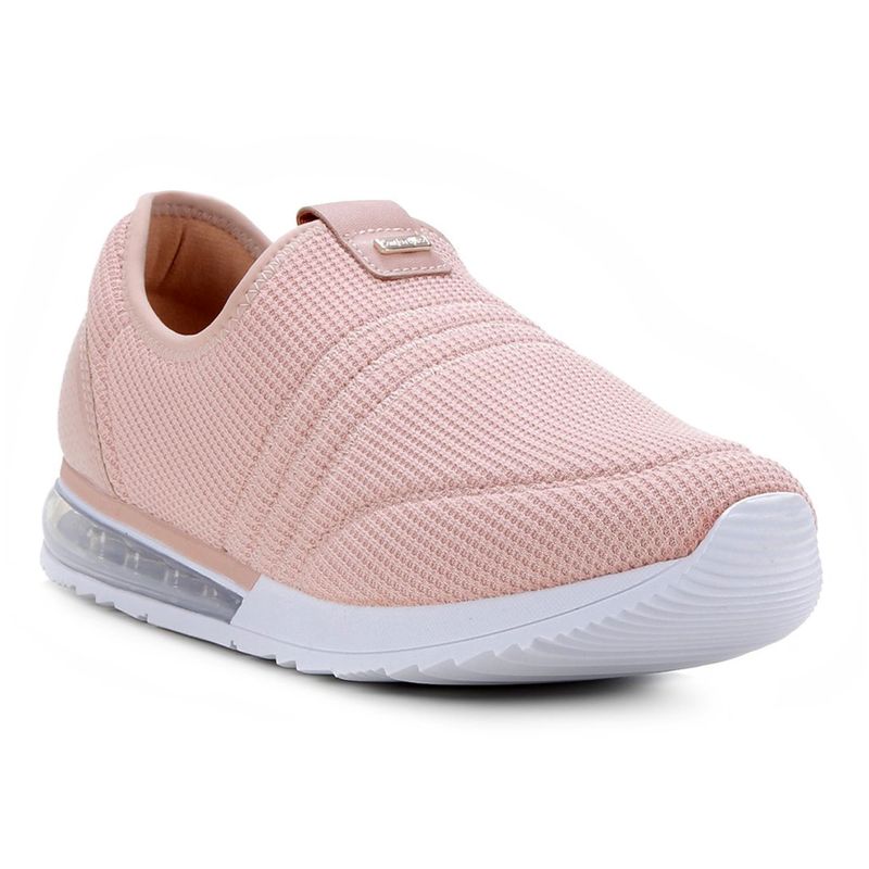 Tênis Slip On Comfortflex Lycra Gel Feminino - Rose