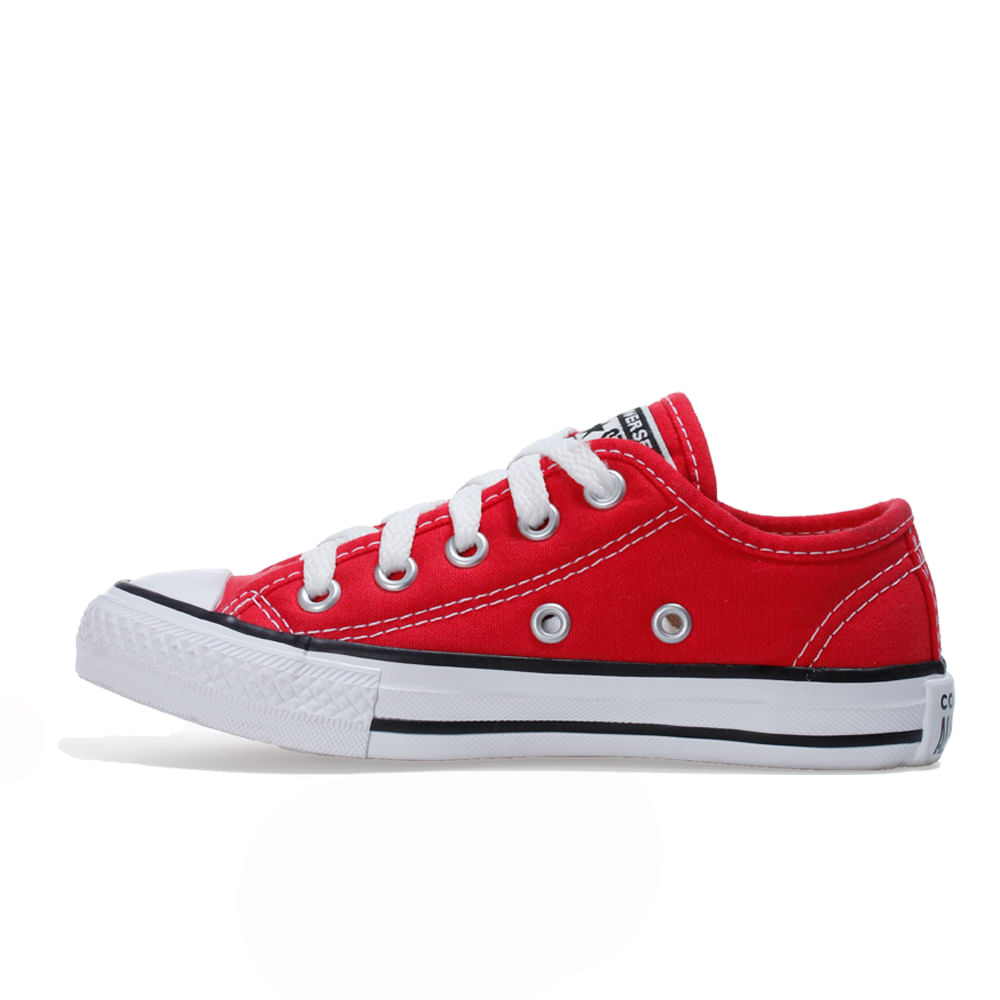 Tênis Converse Chuck Taylor All Star Infantil Vermelho Cru Preto CK00040004  - Menina Shoes