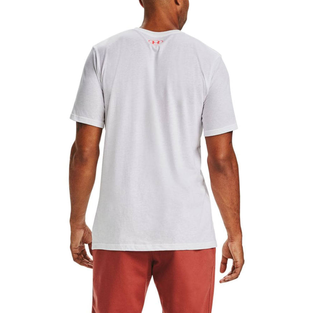 Camiseta Under Armour Left Chest Masculina - Vermelha M - Branco+