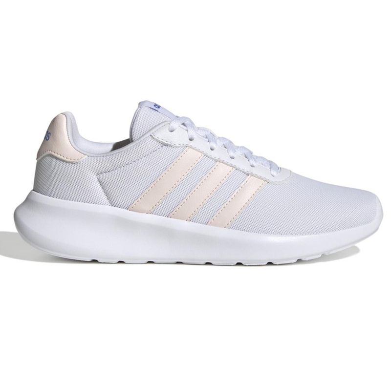 Tênis Adidas Lite Racer 3.0 Branco e Rosa Claro Feminino