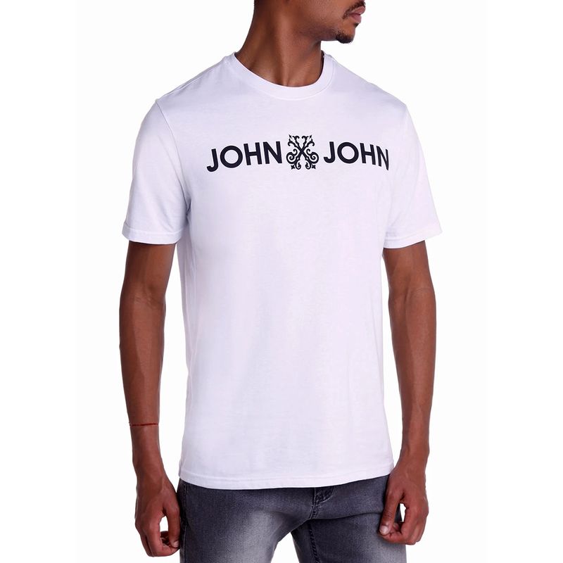 Camiseta John John Masculina Regular Logo Out Preta