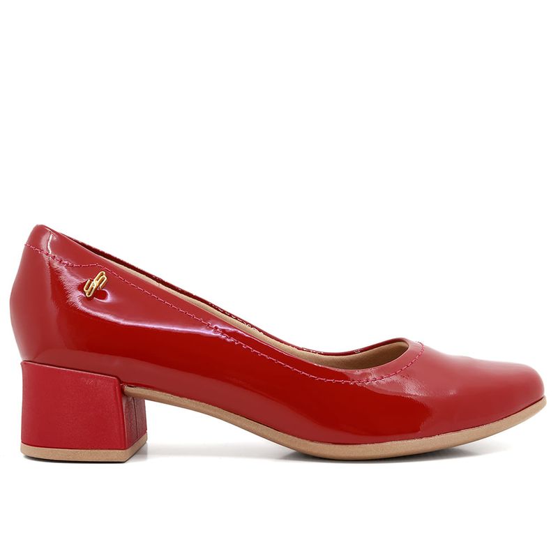 Scarpin vermelho 2024 salto bloco