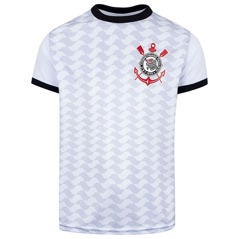 Camiseta Corinthians Stripes Preta/Branca