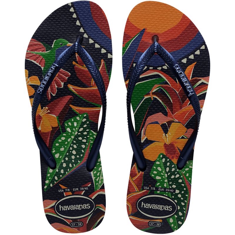 Sandalia Havaianas Slim Organic Verde/Flores