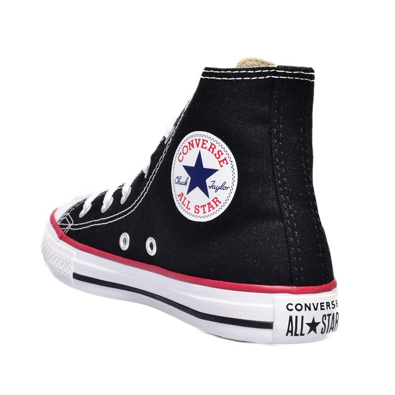 Converse infantil 2025 cano alto preto