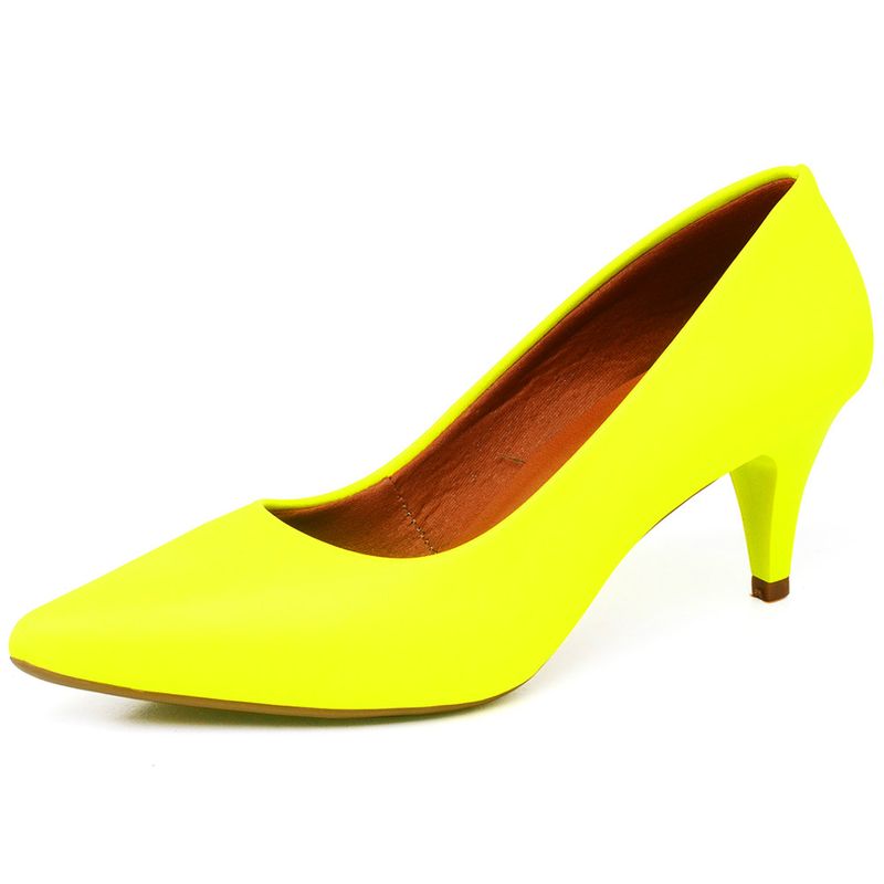 Scarpin neon sales salto baixo