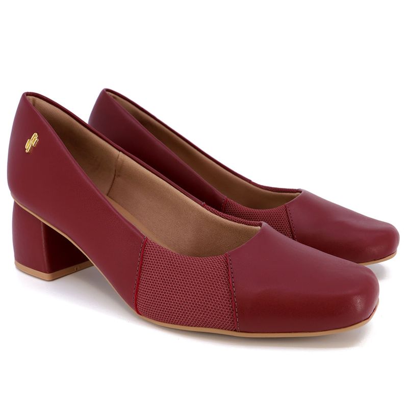 Scarpin couro hot sale vermelho