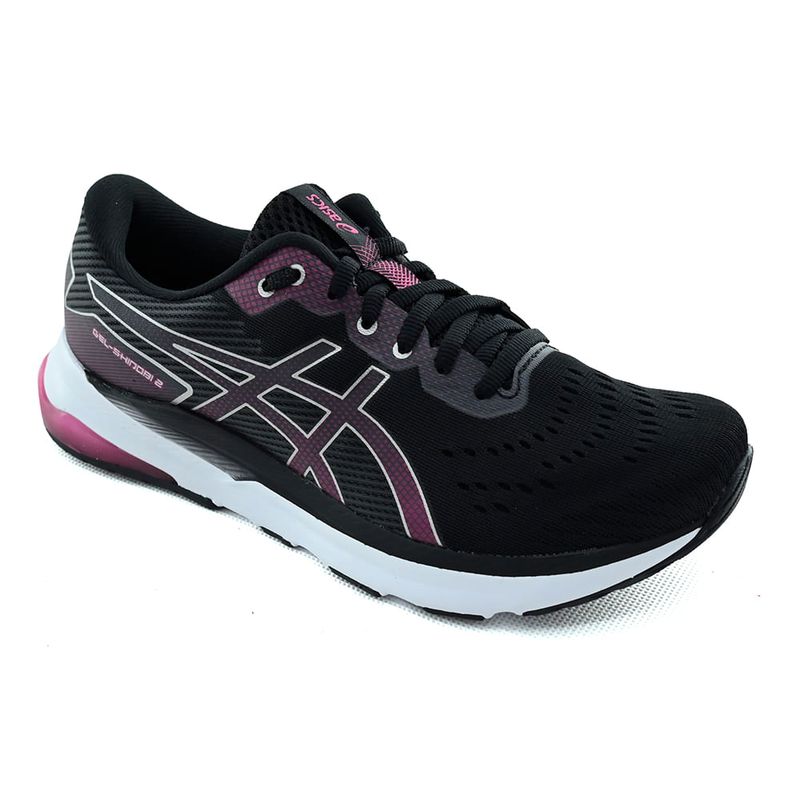 Tênis Esportivo Corrida Asics Gel Shinobi 2 Preto e Rosa Feminino