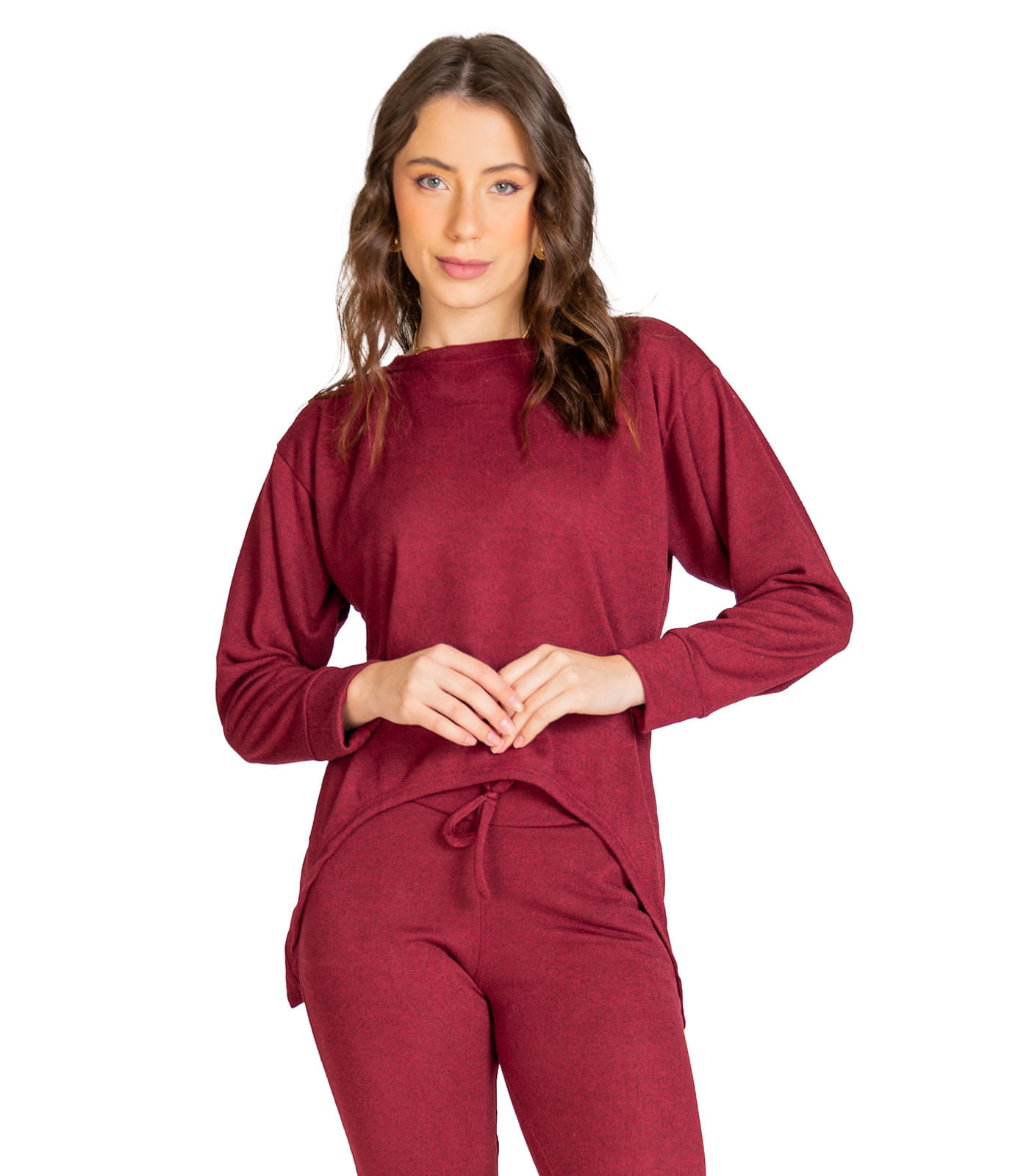 Conjunto Feminino Calça e Blusa Lãzinha Select Vermelho