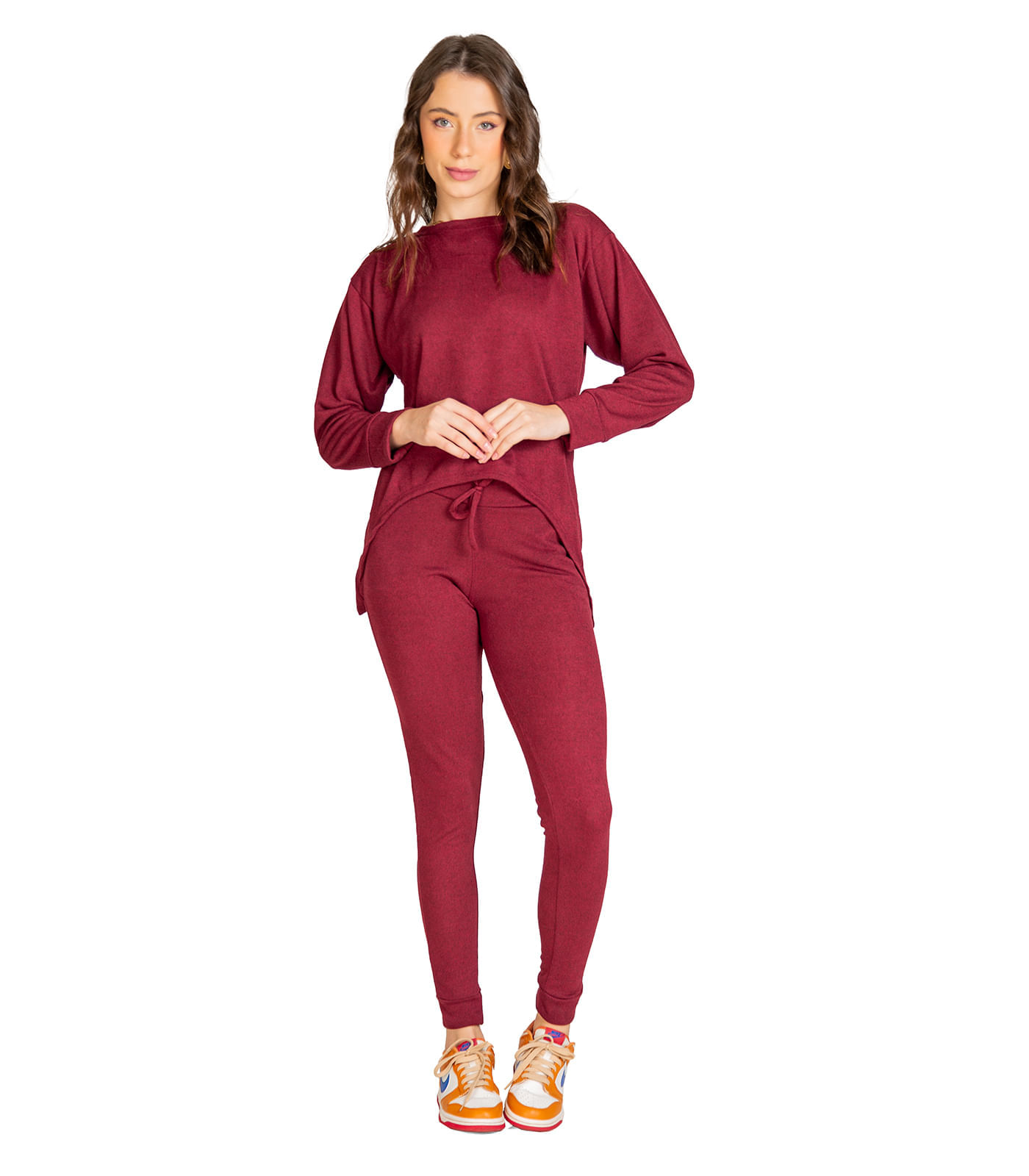 Conjunto Feminino Calça e Blusa Lãzinha Select Vermelho