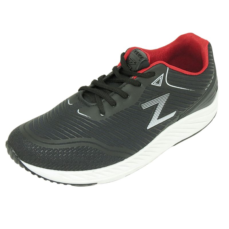 Tênis Esportivo Masculino Preto/Vermelho Para Caminhada e Academia Leve  Confortável Zeus 48CX (