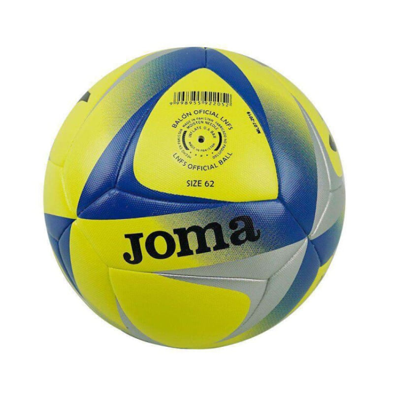 BOLA DE FUTSAL CN AGUILA LNFS TAMANHO 62 AMARELO PRETO E AZUL JOMA