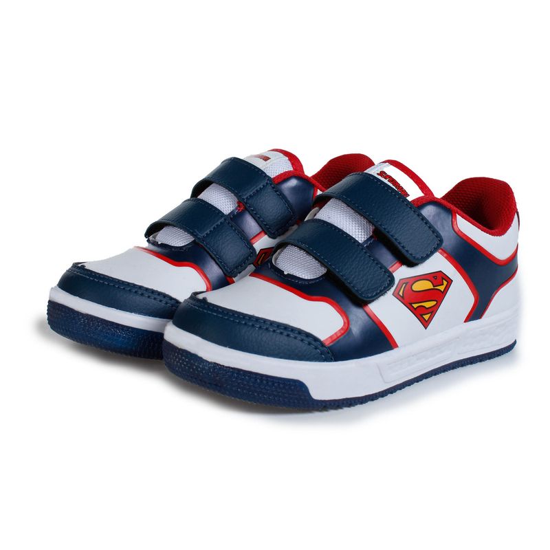 Tênis Infantil Warner Velcro Superman Marinho e Branco