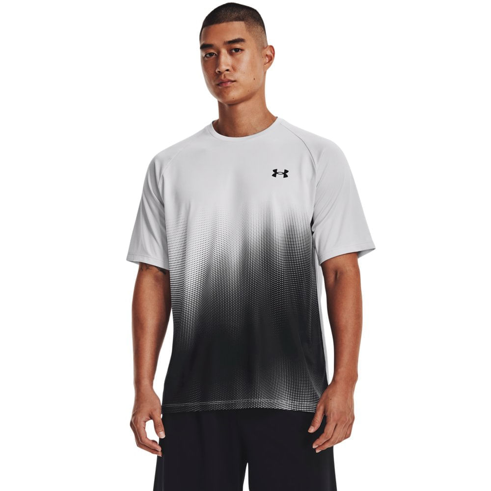 Camiseta Under Armour Tech Twist Ss Masculina - Cinza+Preto