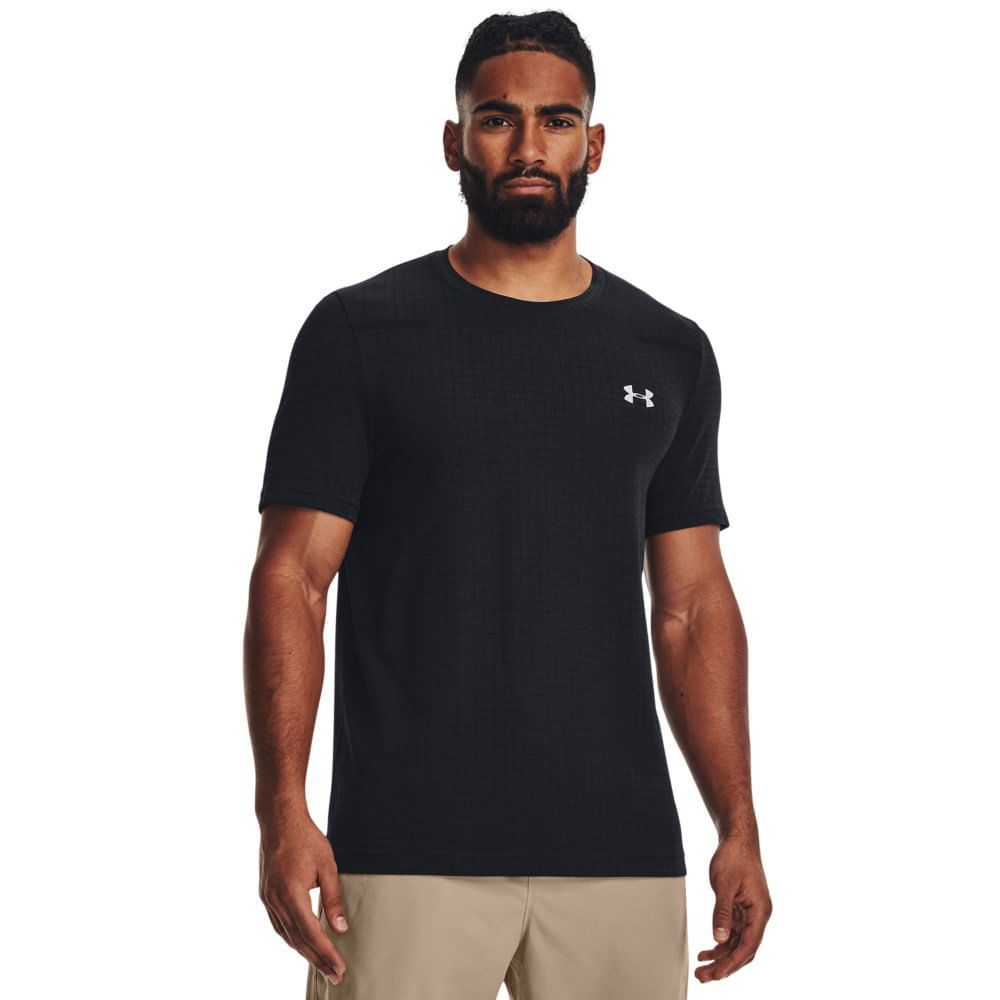 Camiseta Under Armour Seamless Wave Masculina - Preto+Cinza