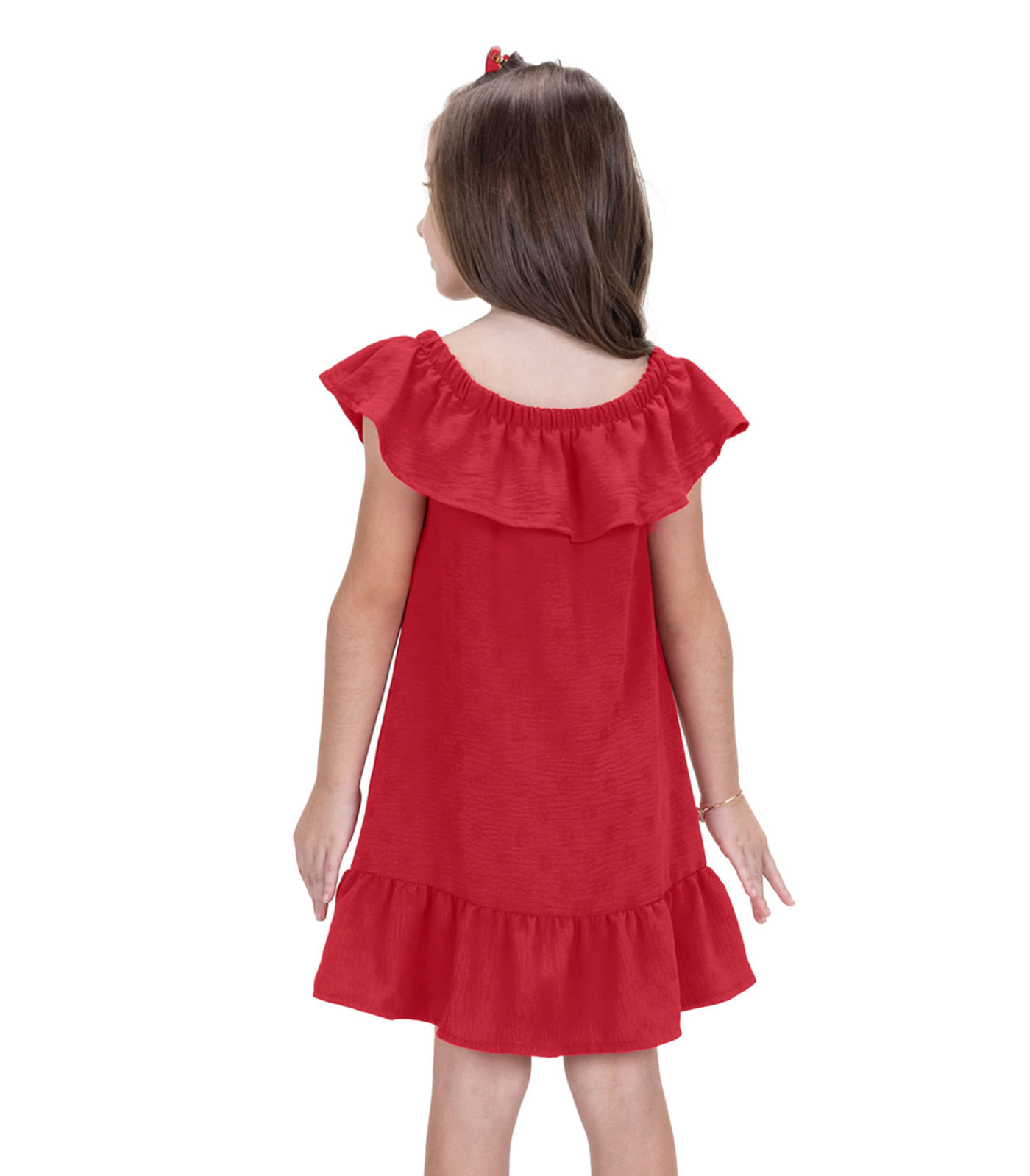 Vestido Infantil Ciganinha Xadrez Vermelho - Big Bless