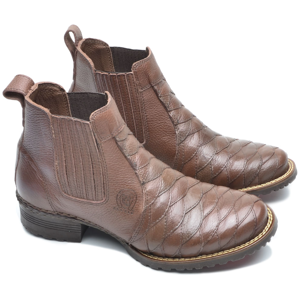 Bota cano best sale curto escamada masculina