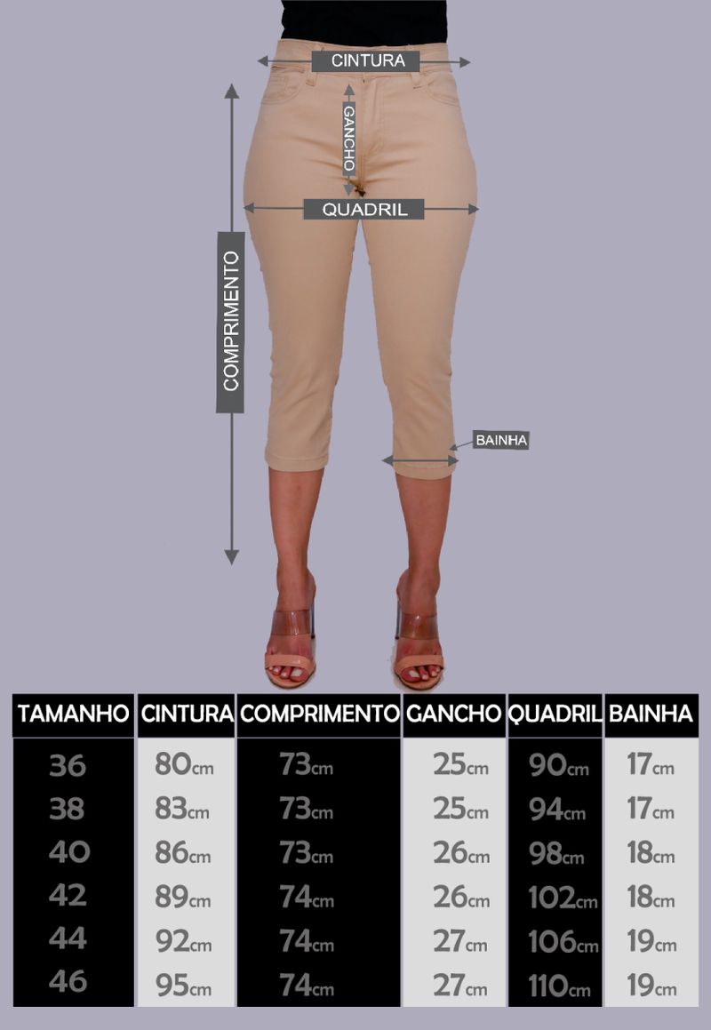 Calça Capri Feminina Sarja Jeans Cintura Média Com Lycra Levanta Bumbum  Modeladora Conceito Jeans 7878 Verde no Shoptime